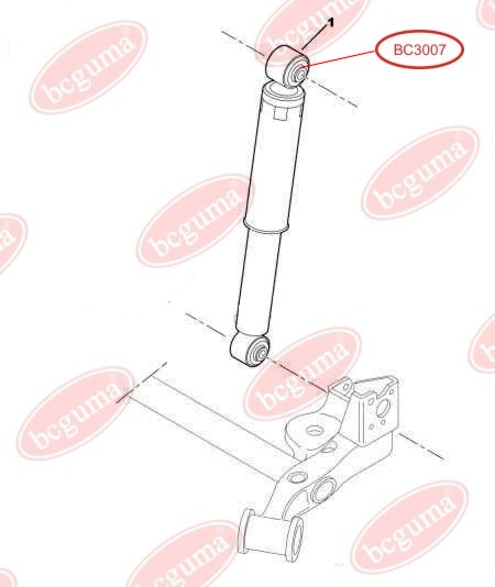 BCGUMA - BC3007 - Втулка верх. ам-тора зад. (38x40x12) Fiat Fiorino III Citroen Nemo 07-