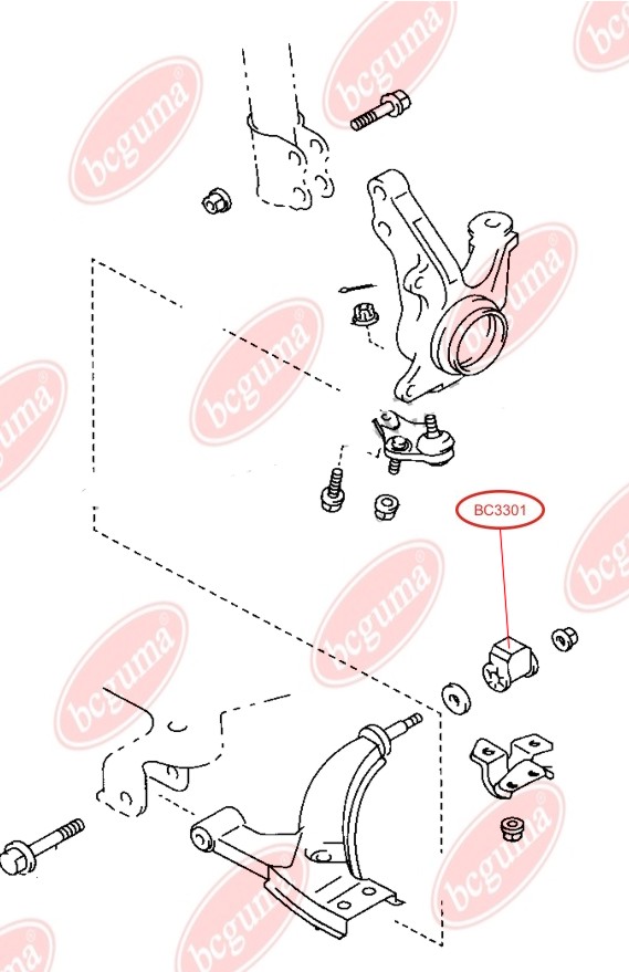BCGUMA - BC3301 - С/блок перед.ричага Toyota Corolla 87-92