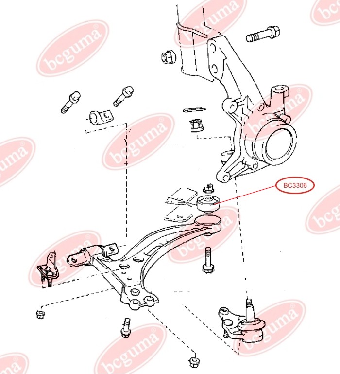 BCGUMA - BC3306 - С/блок зад. важеля перед. Toyota Camry MCV20 2.2/3.0 06.91-08.96