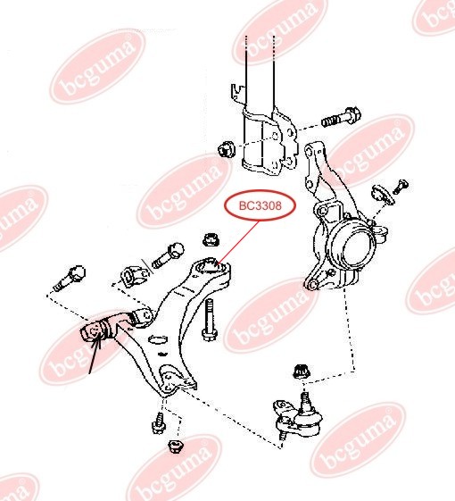 BCGUMA - BC3308 - HD С/блок задн., ремонтний Lexus RX 03-08 /Toyota Camry 06-11