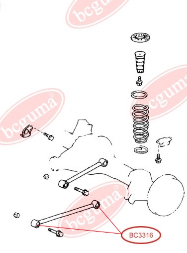 BCGUMA - BC3316 - С/блок в зад. продольну тягу довга Toyota LC 100 / Lexus LX470