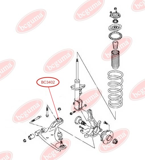 BCGUMA - BC3402 - C/блок перед. важеля зад. Suzuki Grand Vitara 05-