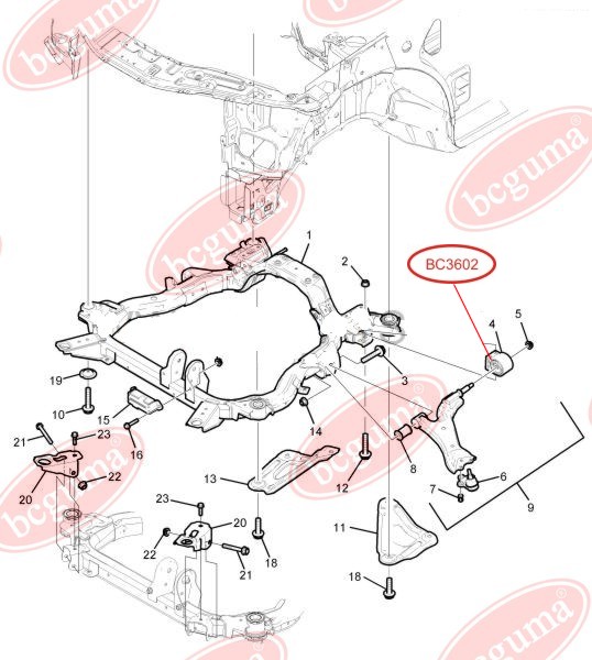 BCGUMA - BC3602 - С/б переднього важеля зад. Chevrolet Captiva, Opel Antara 06.2006-