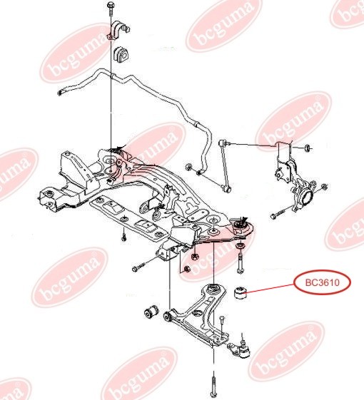 BCGUMA - BC3610 - С/блок перед. важеля зад. посилений "BAD ROADS" Chevrolet Lacetti 1.4-1.8 04-