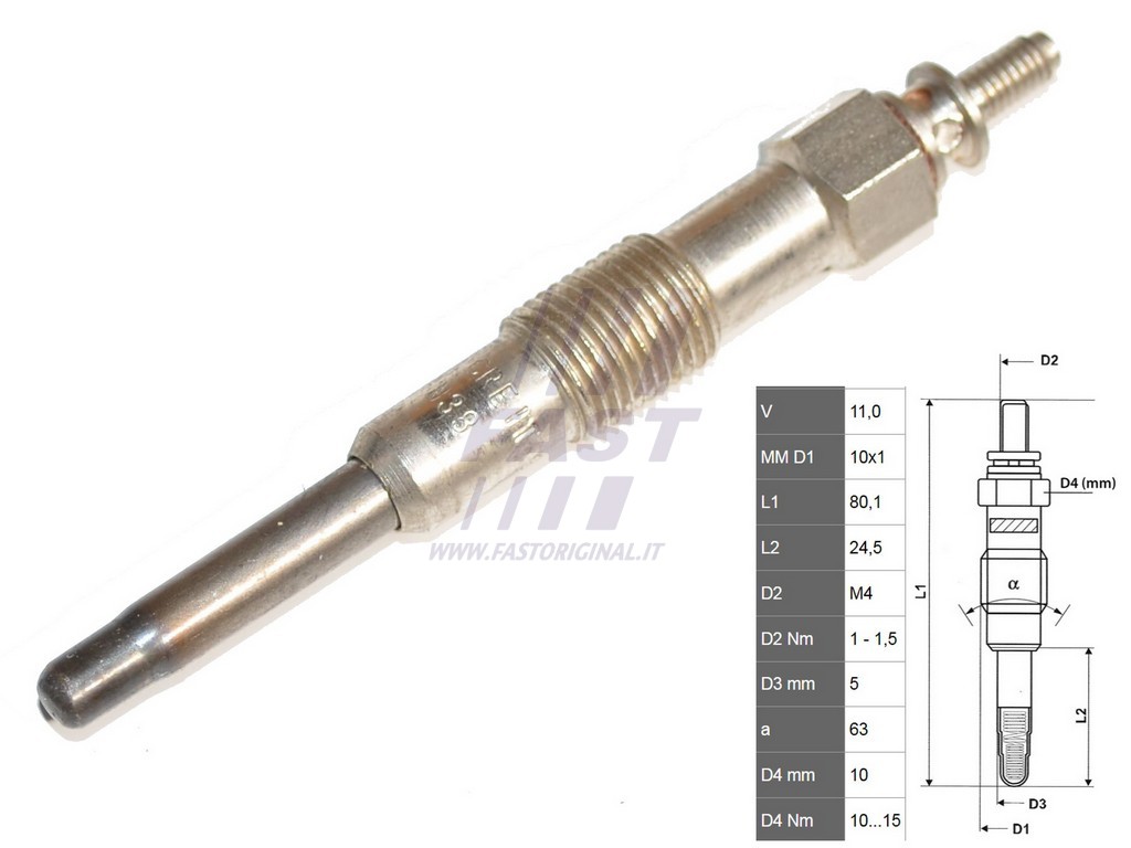 FAST - FT82727 - Свеча накаливания (Система накаливания)