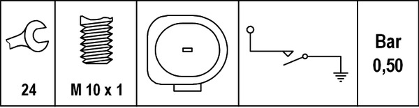 BEHR HELLA SERVICE - 6ZL 008 280-001 - Датчик давления масла