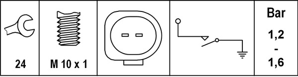 BEHR HELLA SERVICE - 6ZL 008280-101 - Датчик давления масла BEHR HELLA SERVICE - 6ZL 008280-101 - Датчик давления масла