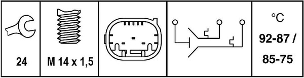 BEHR HELLA SERVICE - 6ZT 007 835-051 - Термовыключатель, вентилятор радиатора