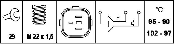 BEHR HELLA SERVICE - 6ZT 007 837-061 - Термовыключатель, вентилятор радиатора BEHR HELLA SERVICE - 6ZT 007 837-061 - Термовыключатель, вентилятор радиатора