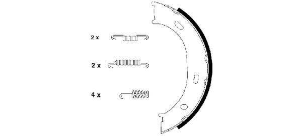 BEHR HELLA SERVICE - 8DA355050291 - Комплект тормозных колодок, стояночная тормозная система