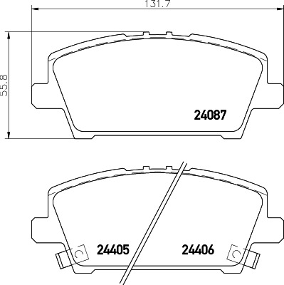 BEHR HELLA SERVICE - 8DB355006911 - Комплект тормозных колодок, дисковый тормоз