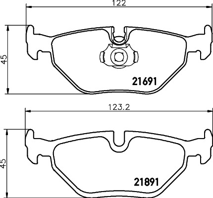 BEHR HELLA SERVICE - 8DB355007981 - Комплект тормозных колодок, дисковый тормоз