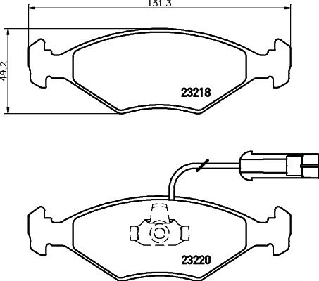 BEHR HELLA SERVICE - 8DB355008391 - Комплект тормозных колодок, дисковый тормоз