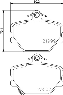 BEHR HELLA SERVICE - 8DB355008721 - Комплект тормозных колодок, дисковый тормоз