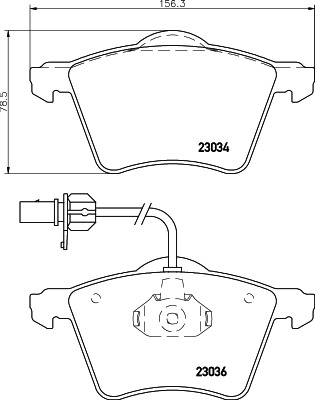 BEHR HELLA SERVICE - 8DB355008771 - Комплект тормозных колодок, дисковый тормоз