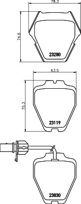 BEHR HELLA SERVICE - 8DB355009031 - Комплект тормозных колодок, дисковый тормоз