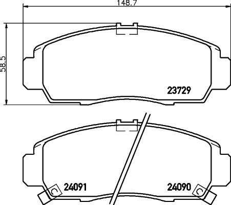 BEHR HELLA SERVICE - 8DB355009771 - Комплект тормозных колодок, дисковый тормоз