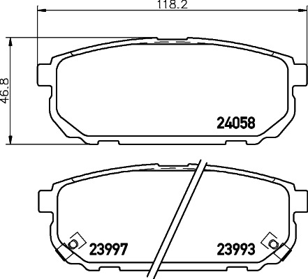 BEHR HELLA SERVICE - 8DB355010871 - Комплект тормозных колодок, дисковый тормоз