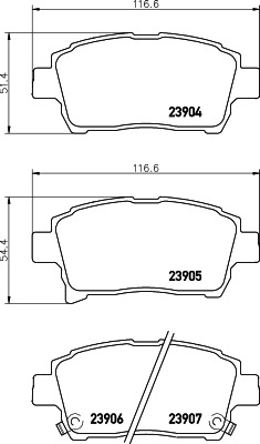 BEHR HELLA SERVICE - 8DB355010901 - Комплект тормозных колодок, дисковый тормоз
