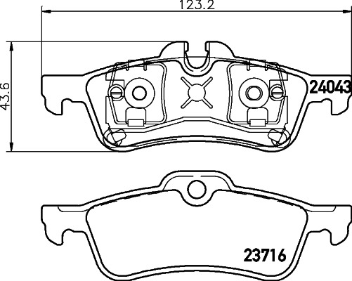 BEHR HELLA SERVICE - 8DB355011351 - Комплект тормозных колодок, дисковый тормоз