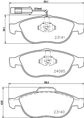 BEHR HELLA SERVICE - 8DB355011651 - Комплект тормозных колодок, дисковый тормоз BEHR HELLA SERVICE - 8DB355011651 - Комплект тормозных колодок, дисковый тормоз