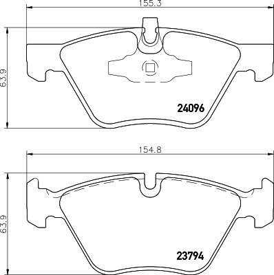 BEHR HELLA SERVICE - 8DB355011941 - Комплект тормозных колодок, дисковый тормоз