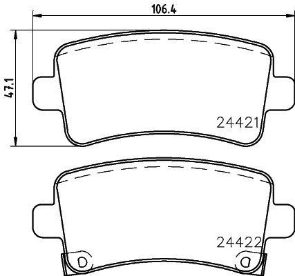 BEHR HELLA SERVICE - 8DB355012991 - Комплект тормозных колодок, дисковый тормоз