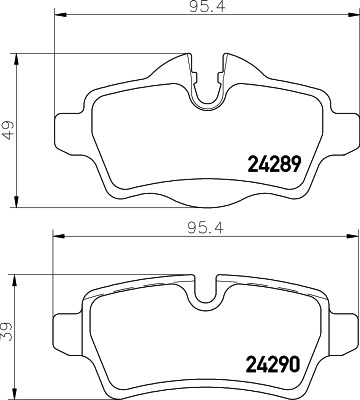 BEHR HELLA SERVICE - 8DB355013661 - Комплект тормозных колодок, дисковый тормоз