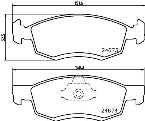 BEHR HELLA SERVICE - 8DB355013951 - Комплект тормозных колодок, дисковый тормоз