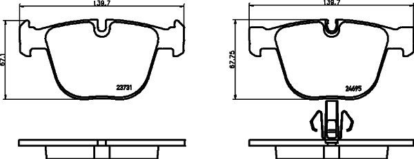 BEHR HELLA SERVICE - 8DB355014141 - Комплект тормозных колодок, дисковый тормоз
