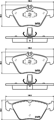 BEHR HELLA SERVICE - 8DB355014291 - Комплект тормозных колодок, дисковый тормоз