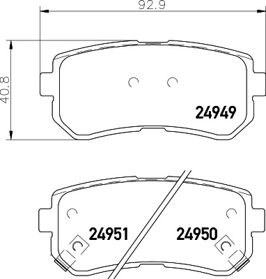 BEHR HELLA SERVICE - 8DB355014911 - Комплект тормозных колодок, дисковый тормоз