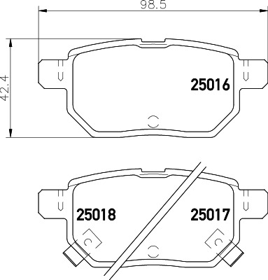 BEHR HELLA SERVICE - 8DB355014991 - Комплект тормозных колодок, дисковый тормоз