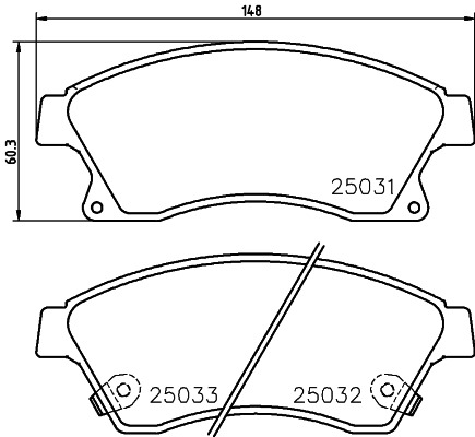 BEHR HELLA SERVICE - 8DB355015231 - Комплект тормозных колодок, дисковый тормоз