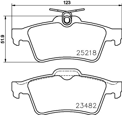 BEHR HELLA SERVICE - 8DB355015741 - Комплект тормозных колодок, дисковый тормоз