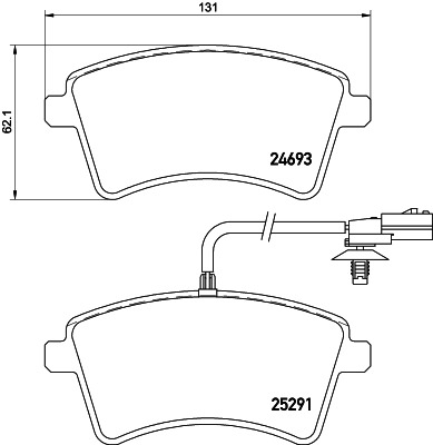BEHR HELLA SERVICE - 8DB355016241 - Комплект тормозных колодок, дисковый тормоз