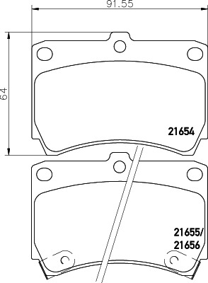 BEHR HELLA SERVICE - 8DB355016431 - Комплект тормозных колодок, дисковый тормоз