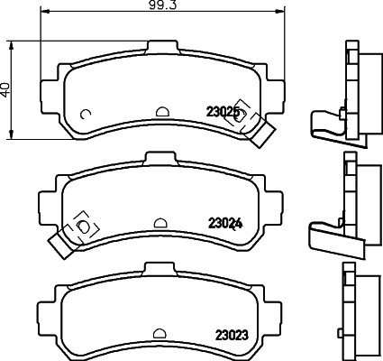 BEHR HELLA SERVICE - 8DB355017191 - Комплект тормозных колодок, дисковый тормоз