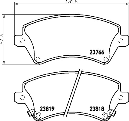 BEHR HELLA SERVICE - 8DB355017241 - Комплект тормозных колодок, дисковый тормоз