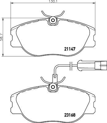 BEHR HELLA SERVICE - 8DB355018181 - Комплект тормозных колодок, дисковый тормоз