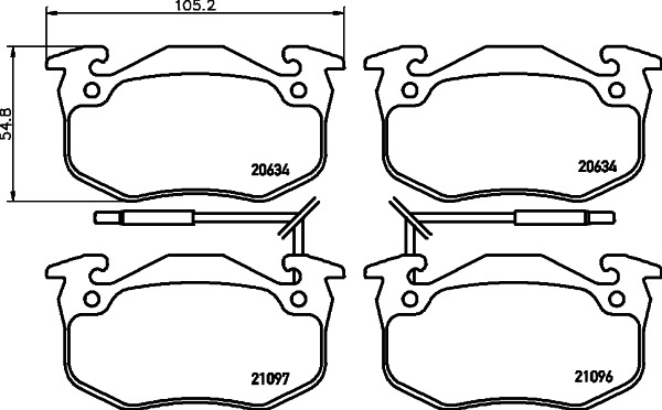 BEHR HELLA SERVICE - 8DB355018941 - Комплект тормозных колодок, дисковый тормоз