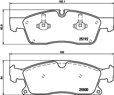 BEHR HELLA SERVICE - 8DB355019821 - Комплект тормозных колодок, дисковый тормоз