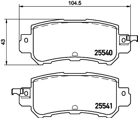 BEHR HELLA SERVICE - 8DB355020151 - Комплект тормозных колодок, дисковый тормоз