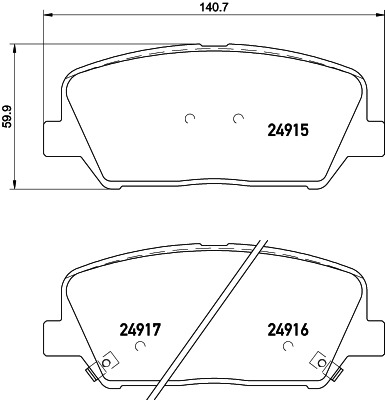 BEHR HELLA SERVICE - 8DB355020591 - Комплект тормозных колодок, дисковый тормоз