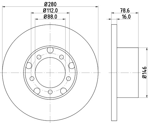 BEHR HELLA SERVICE - 8DD355100201 - Тормозной диск