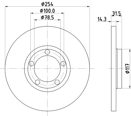 BEHR HELLA SERVICE - 8DD355101401 - Тормозной диск