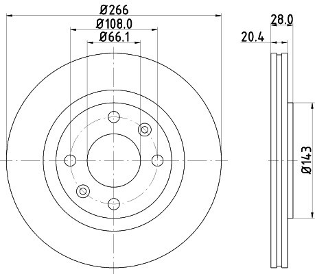 BEHR HELLA SERVICE - 8DD355102051 - Тормозной диск