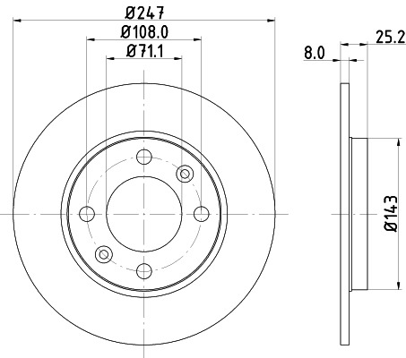 BEHR HELLA SERVICE - 8DD355102511 - Тормозной диск