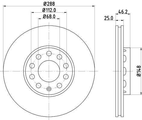 BEHR HELLA SERVICE - 8DD355102821 - Тормозной диск