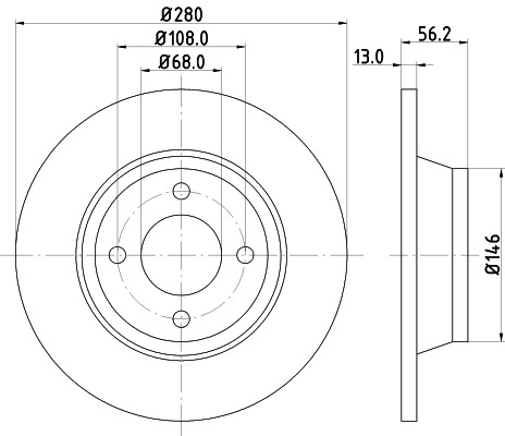 BEHR HELLA SERVICE - 8DD355103071 - Тормозной диск